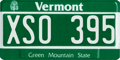 VT license plate XSO395