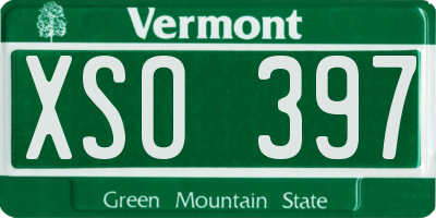 VT license plate XSO397