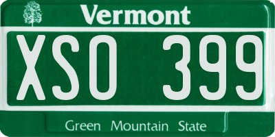 VT license plate XSO399