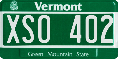 VT license plate XSO402