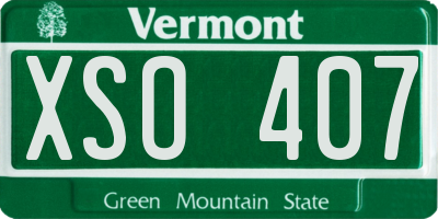 VT license plate XSO407