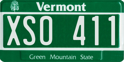 VT license plate XSO411