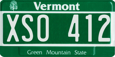 VT license plate XSO412