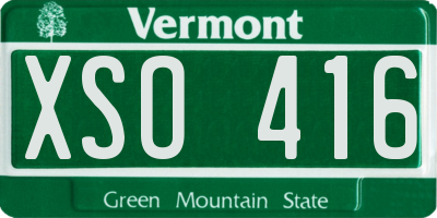 VT license plate XSO416