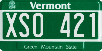 VT license plate XSO421