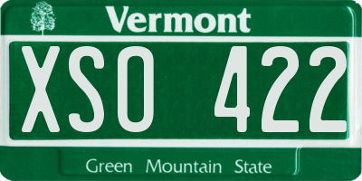 VT license plate XSO422