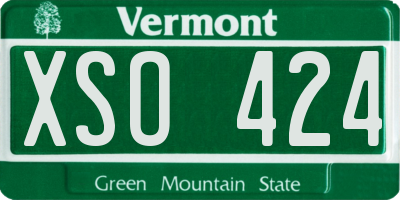 VT license plate XSO424