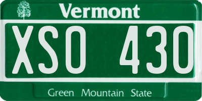 VT license plate XSO430