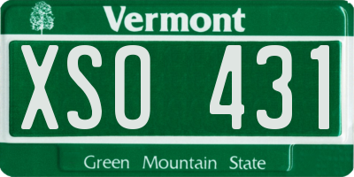 VT license plate XSO431