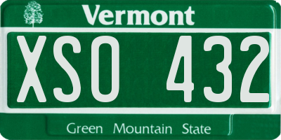 VT license plate XSO432