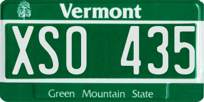 VT license plate XSO435