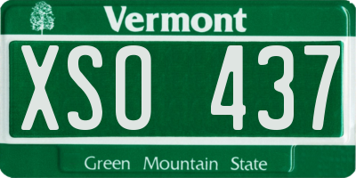 VT license plate XSO437