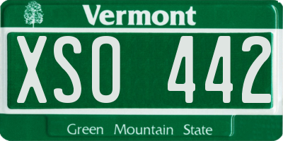 VT license plate XSO442