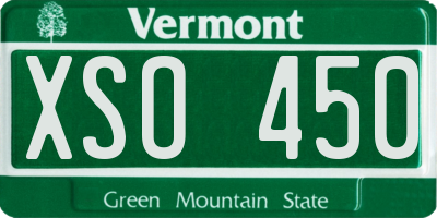 VT license plate XSO450