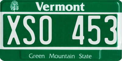 VT license plate XSO453