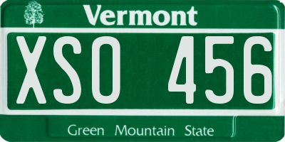 VT license plate XSO456