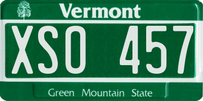 VT license plate XSO457
