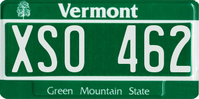 VT license plate XSO462