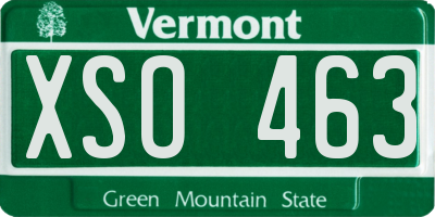 VT license plate XSO463