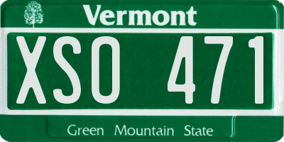 VT license plate XSO471