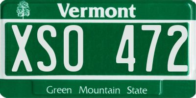 VT license plate XSO472