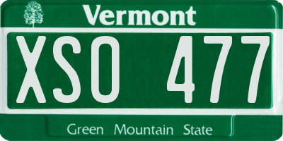 VT license plate XSO477