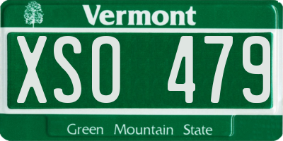 VT license plate XSO479