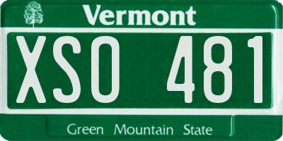 VT license plate XSO481