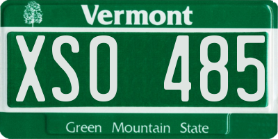 VT license plate XSO485