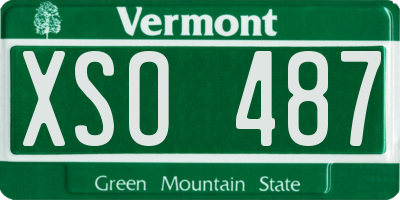VT license plate XSO487