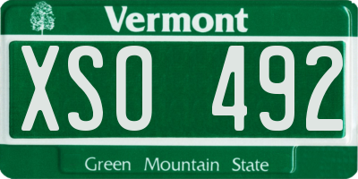 VT license plate XSO492