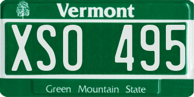 VT license plate XSO495