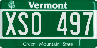 VT license plate XSO497