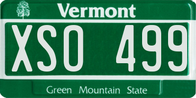 VT license plate XSO499