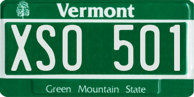 VT license plate XSO501