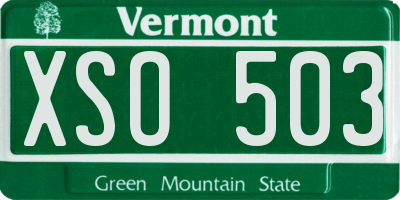VT license plate XSO503