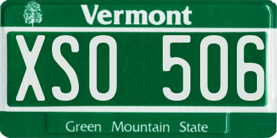 VT license plate XSO506