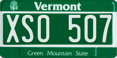 VT license plate XSO507