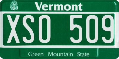 VT license plate XSO509