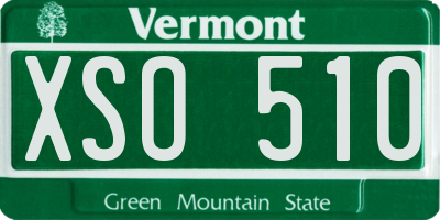 VT license plate XSO510