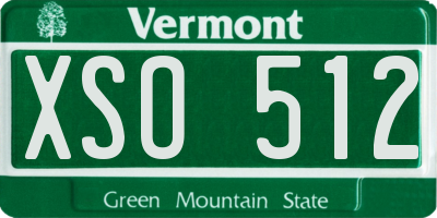 VT license plate XSO512
