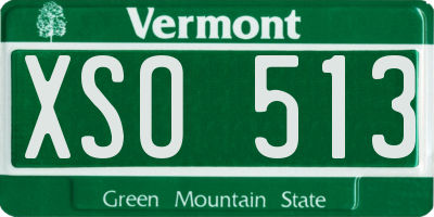 VT license plate XSO513