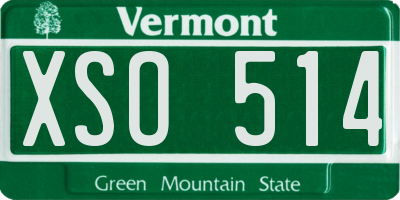 VT license plate XSO514