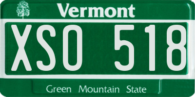 VT license plate XSO518