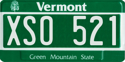 VT license plate XSO521
