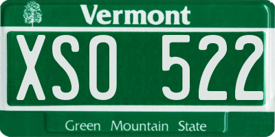 VT license plate XSO522