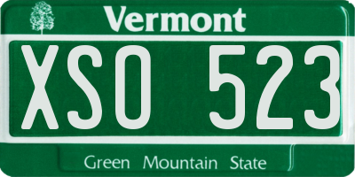 VT license plate XSO523