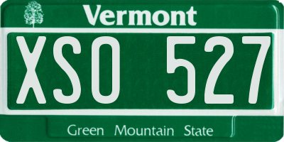 VT license plate XSO527