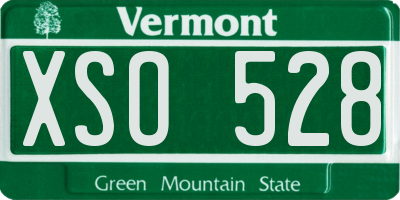 VT license plate XSO528