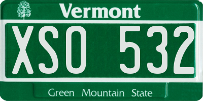 VT license plate XSO532